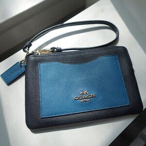 Coach Blue and Black Wristlet